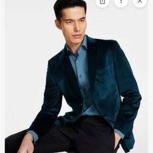 Alfani Men's Velvet Sport Coat - Deep Teal